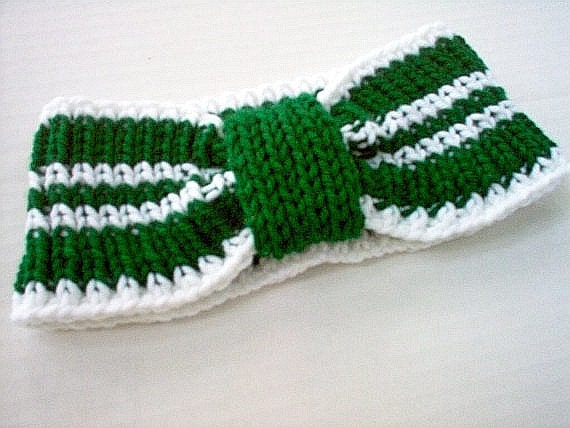 Ear Warmer Headband Cheerleader Sports College Marshall University UND Eastern Michigan Bemidji State New York Jets - Green White