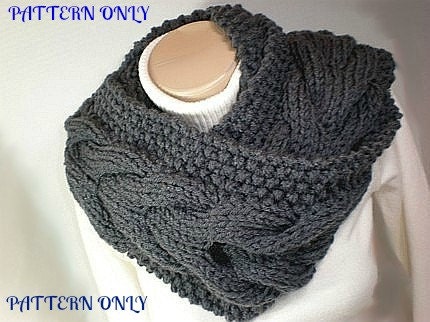 KNITTING PATTERN Bitten by Bella Cowl Circle Scarf diy PDF Instant Download