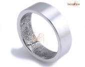6mm Sterling Silver Custom Fingerprint Wedding/Commitment Ring with Double Wrap Prints