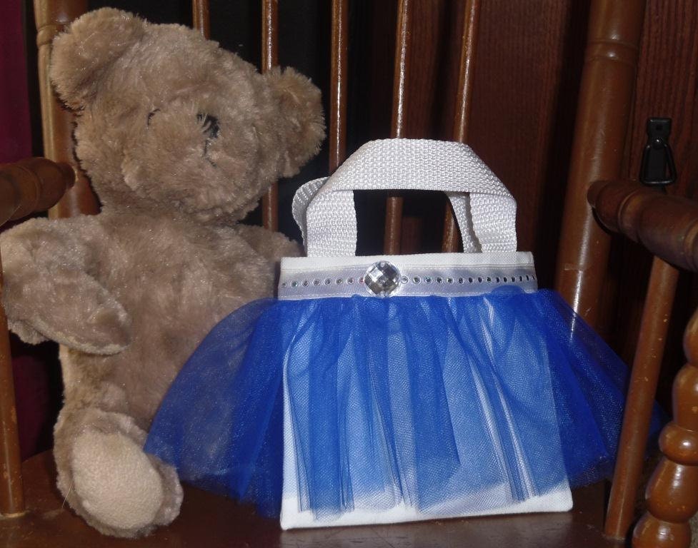 Blue and White Mini Tutu Purse Hanukkah Winter  - Ready to Ship