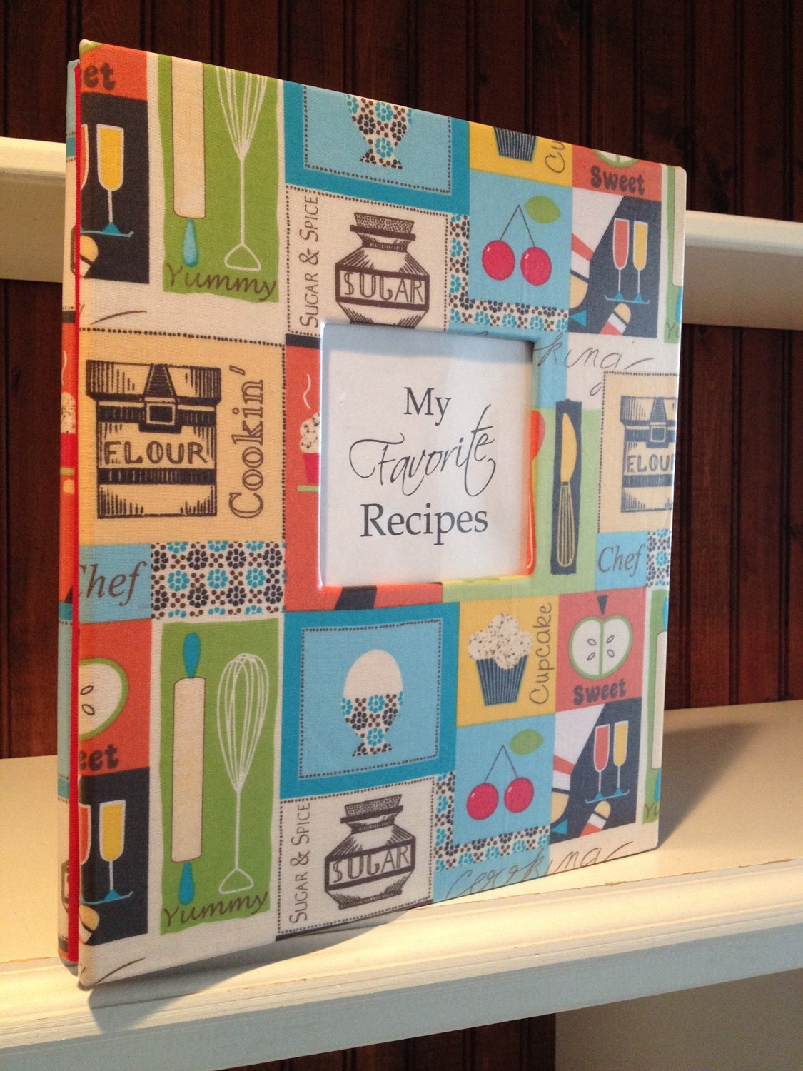 8.5x11 Full Sheet Recipe Album - Pick your choice of Kitchen LAMINATED fabric - 8 Choices