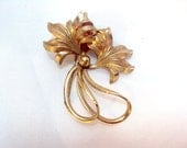 Forstner Sterling Silver Vermeil Flower Pin Brooch - vintage