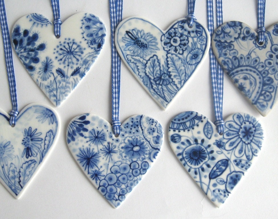Porcelain  Heart -  Blue Delft Wall hanging/ornament