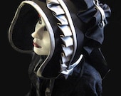 Hat Bonnet Historical Gothic Lolita Black and Grey