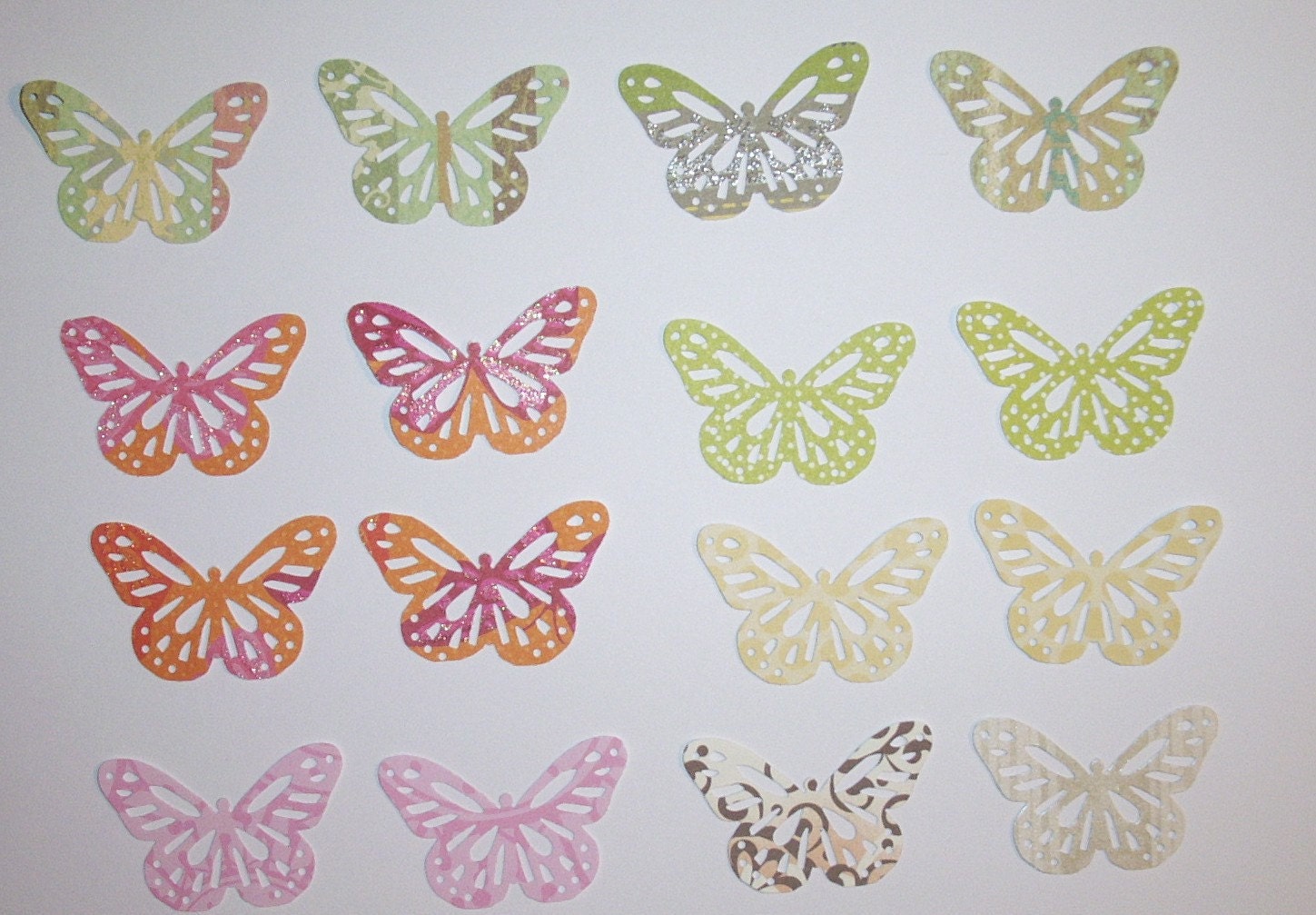 16 Monarch Butterflies punched from patterned paper and card stock