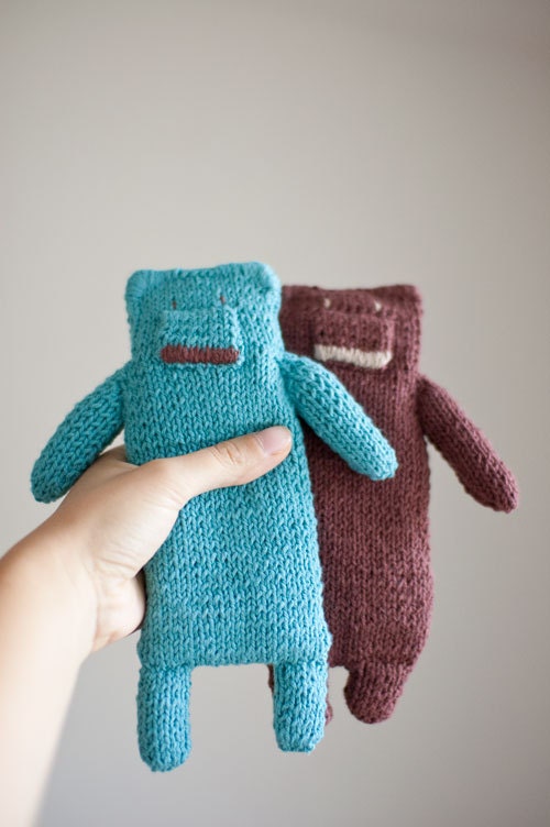 Knitted Teddy Bear Baby Toy for Boys and Girls Cuddly Toy Brown Turquoise White Beige Cotton Newborn Baby Shower Toddler Kid OOAK