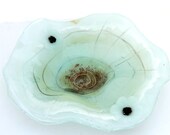 Fused Glass Bowl , Amorphic White