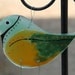Fused Glass Bird Windchime, Suncatcher, multicolored .