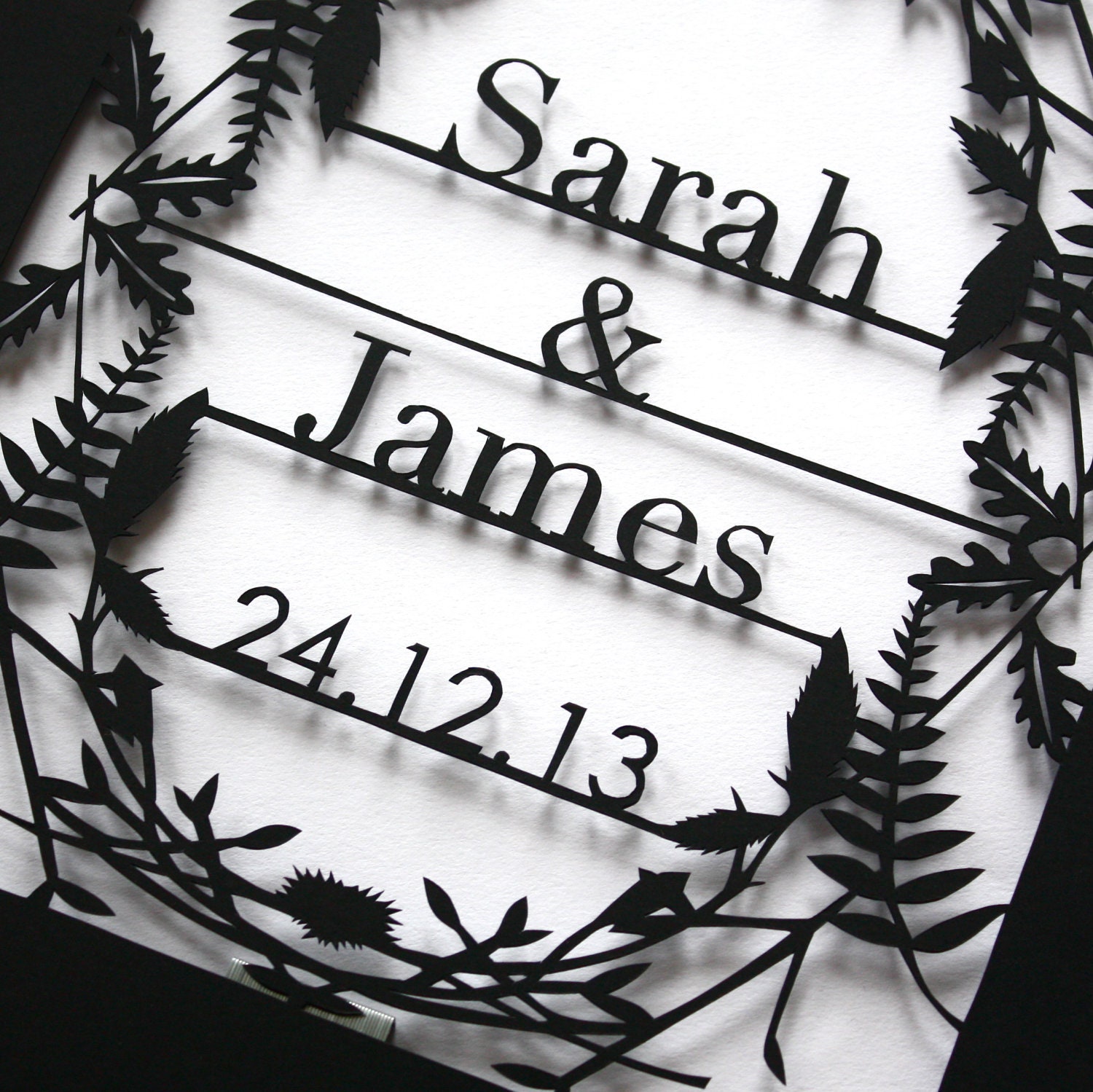 Personalised First Anniversary Paper Cut