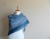 Teal Green Shawl,Crocheted Lace Shawl, Polka Dots Shawl, Turkish Traditional Shawl, Autumn Fashion