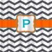 Personalized Shower Curtain - Dk Grey & White Chevron with Accent colors of your choice