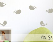 ON SALE Sweet Bird Wall Decals - Set of 6 - Warm Grey