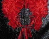 High Drama Red Organza Bolero Shrug Wrap ...