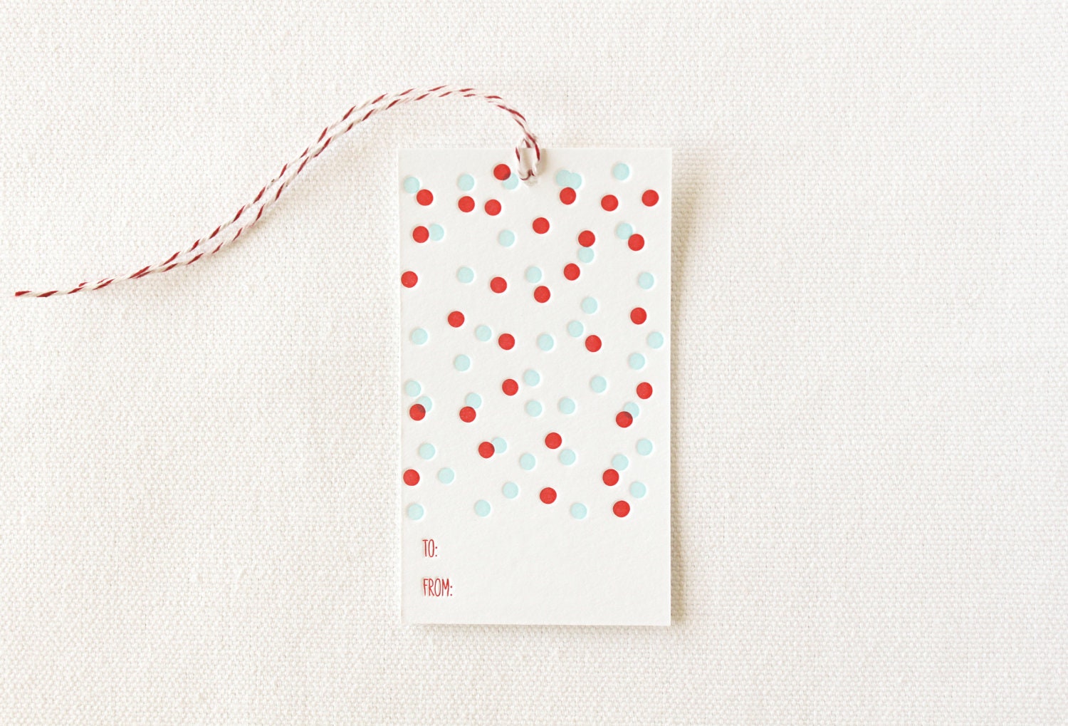 Confetti Letterpress Tags. Set of 6