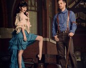 Teal Saloon Skirt Steampunk