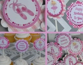 Ballerina Birthday Party Decorations - Cupcake Toppers