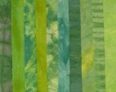 Hand Dyed Fabric LEAFY GREENS Stash Pack - 10 Fat Eighths