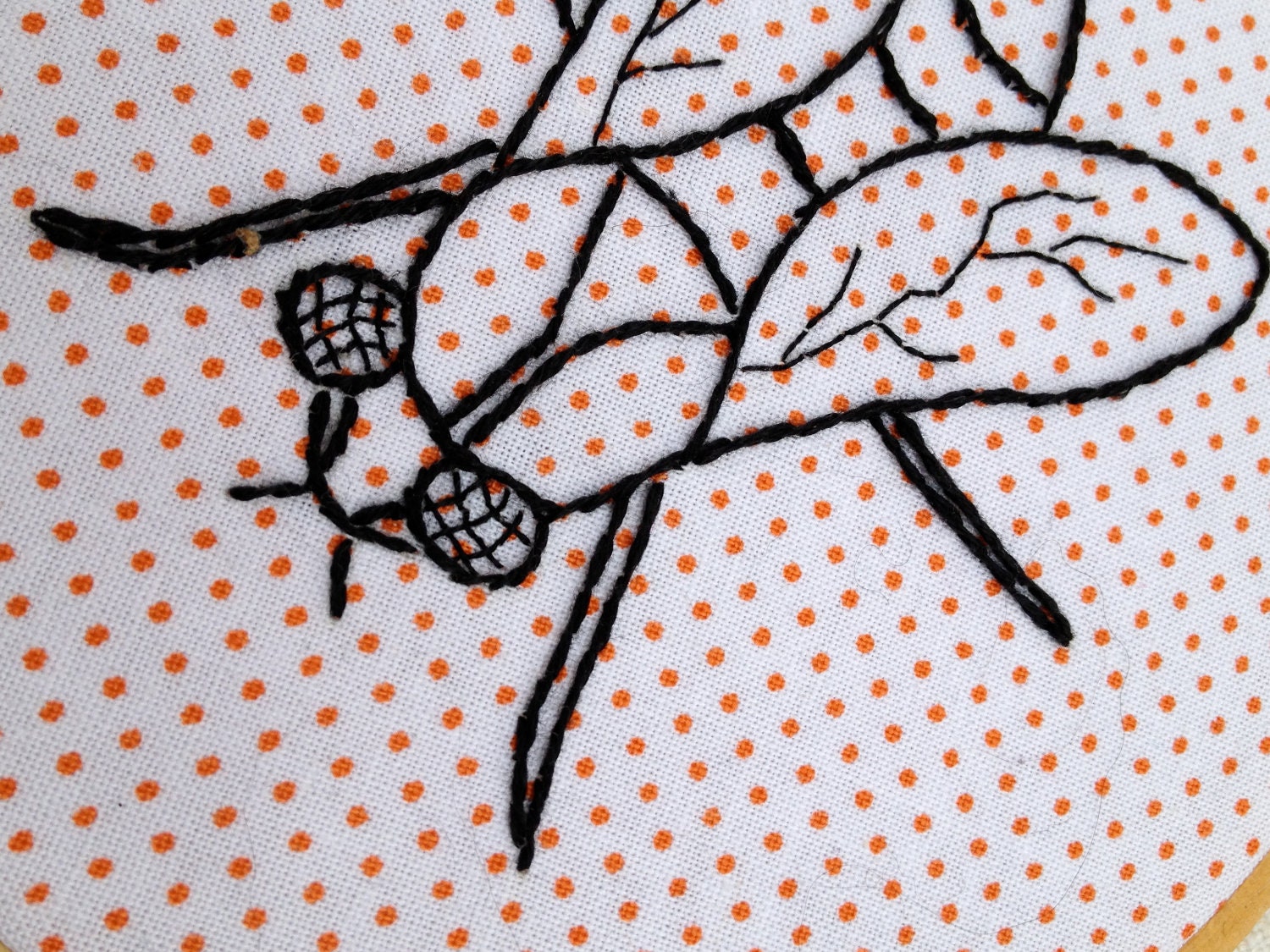Housefly Hand-Embroidered Wall Art