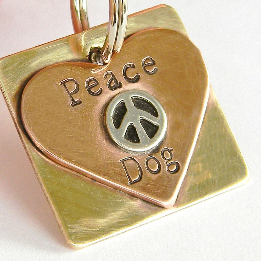 PEACE DOG in Sterling, Copper and Brass