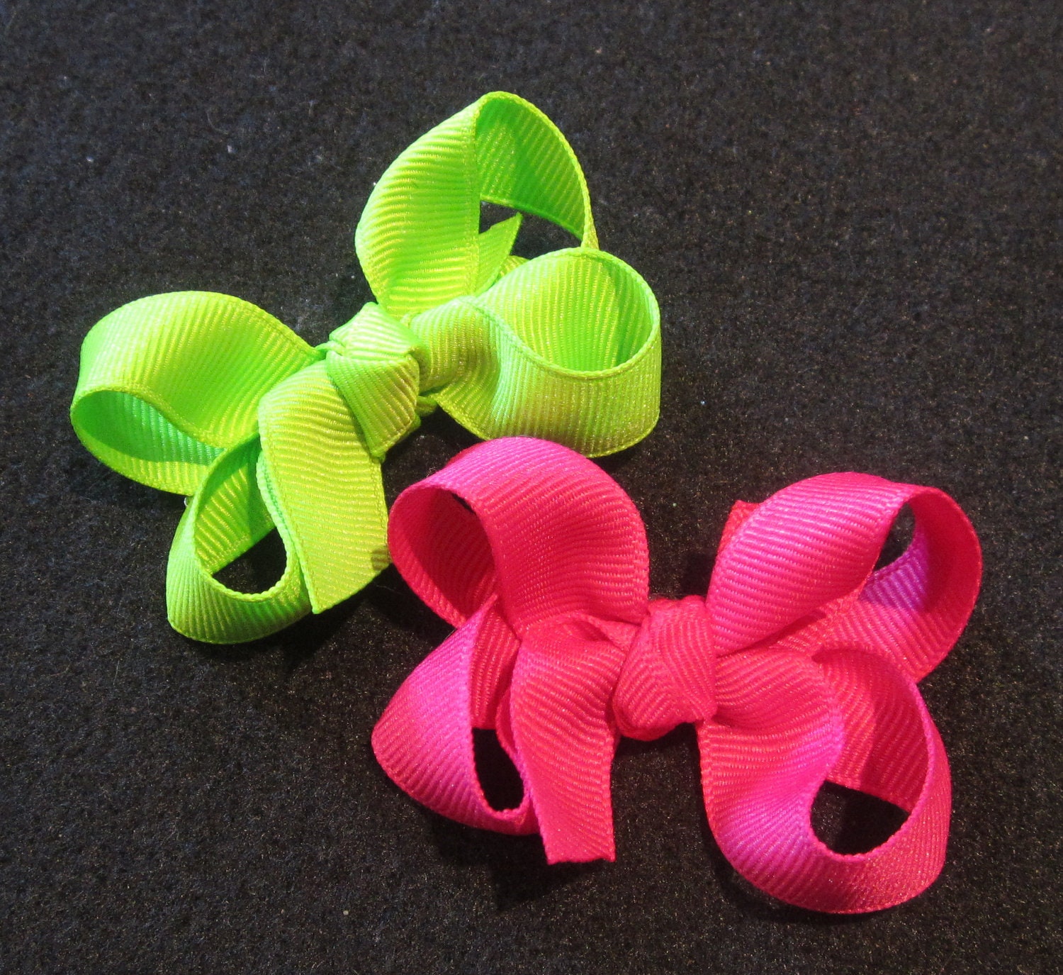 Lot Set of 10 Itty Bitty Twisted Hair Bows Dainty Hairbow Clippie for Newborn Baby, Toddler and Little Girl You Pick Colors