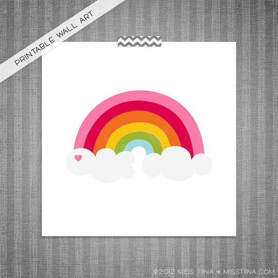 Rainbow DIY Printable Digital Wall Art 8x8