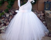 Weddings, Flower Girl Dress, Tutu Dress, Birthday Dress, Elegant, Toddler Girl, Fairy Dress, Princess, White Dress, Pageant Tulle Dress