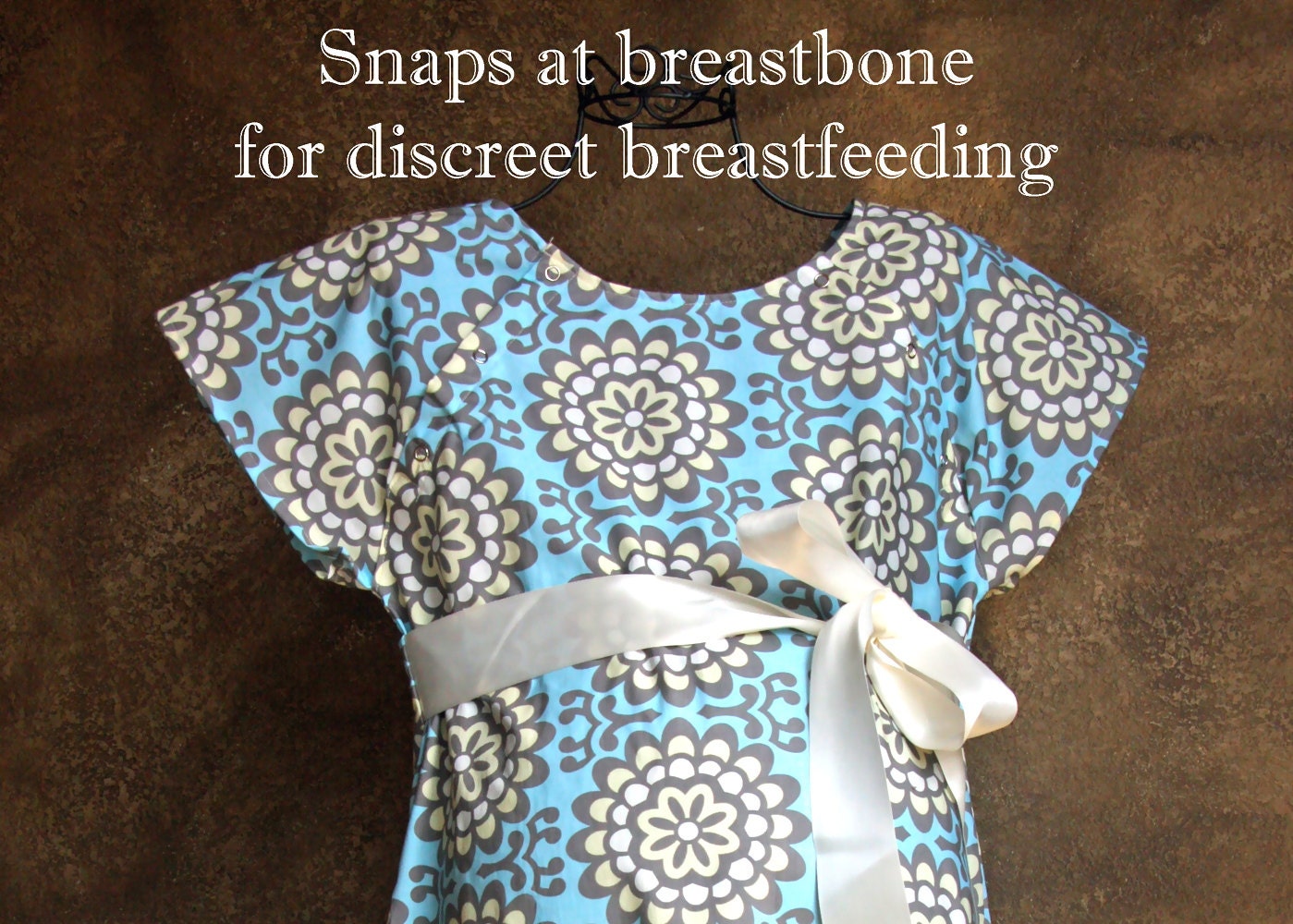 Maternity Delivery Hospital Gown in Sadie - Baby Shower Gift - Ready to ship - So easy to breastfeed in