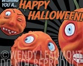 Happy Halloween (Retro Jack-o-Lanterns) Postcard 4 x 6