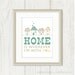 Home is Wherever I'm With You: Typography Print, Modern Poster -House Art, Little Houses - Tan, Taupe, Beige, Khaki, Green, Yellow, 8 x 10