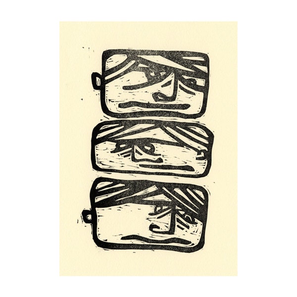3 Heads - Relief print