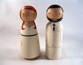 Personalized Peg Doll Wedding Cake Topper