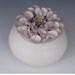 Pottery lidded container - Porcelain Blossom Flower Keepsake Box in purple and white - Wedding gift idea