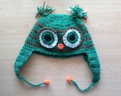 Crochet Pattern Tutorial PDF 76 Owl Beanie Hat Earflap  (4 sizes Included: Baby Toddler Child Adult). Permission to sell finished items.