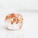 Resin Ring Yellow Pink Gold Flakes Round Shape Cocktail Ring Size 8 OOAK organic peach minimalist jewelry rusteam
