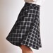 Classic Black White Plaid Pure Virgin Wool 50s Full Pleated Skirt