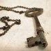 Vintage Key Necklace "Secret Garden" Antique Skeleton Key Jewelry - Steampunk Necklace - Victorian Gothic