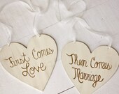 Flower Girl Sign Ring Bearer Wedding Photo Props First Comes Love Then Comes Marriage (Item Number 140066)