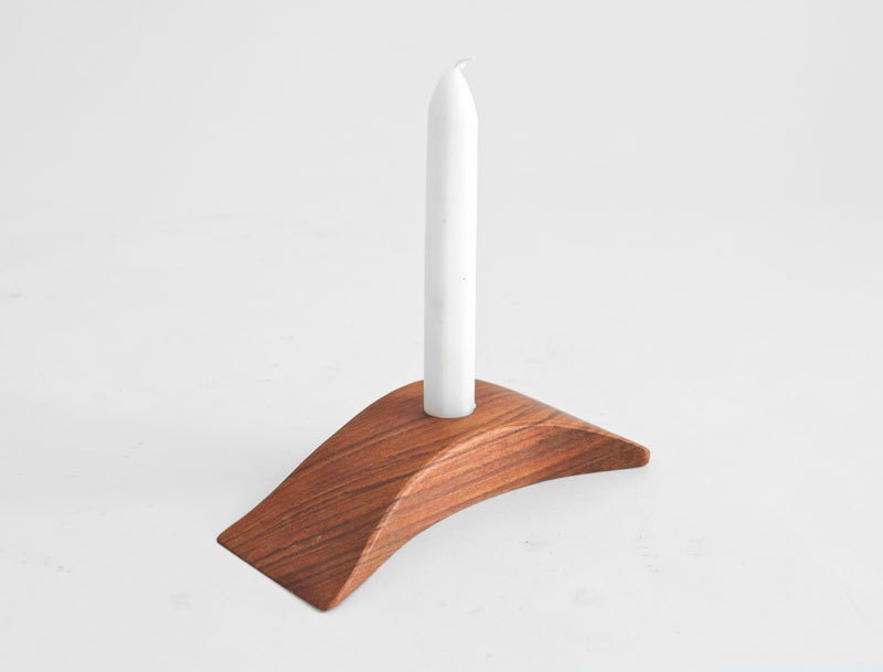 Mid Century Modern Candle Holder - Wood, Retro, Candlesticks