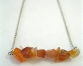 Red Agate Mini Nugget Stone Necklace -