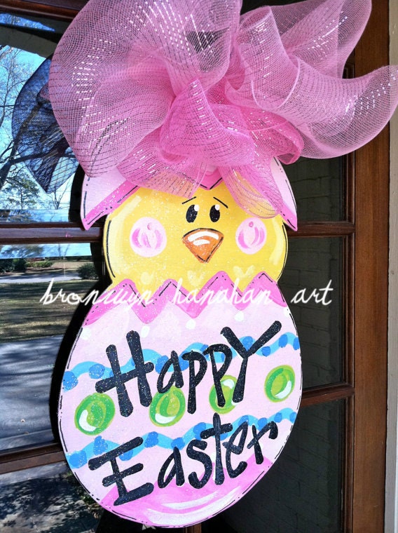 Easter Chick Door Hanger - Bronwyn Hanahan Art