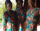 SALE Bridesmaids robes Set of 3 Kimono Crossover Robes Spa Wrap Perfect bridesmaids gift, getting ready robes, Bridal shower, wedding favors