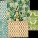 Custom King Size Reversible Waverly Bird Coral, Turquoise and Green Contemporary Duvet Cover