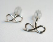 Infinity Post Stud Earrings - Sterling Silver Post Earrings - Wire Wrap Post Stud Earrings - Friendship Jewelry - Friendship Post Earrings