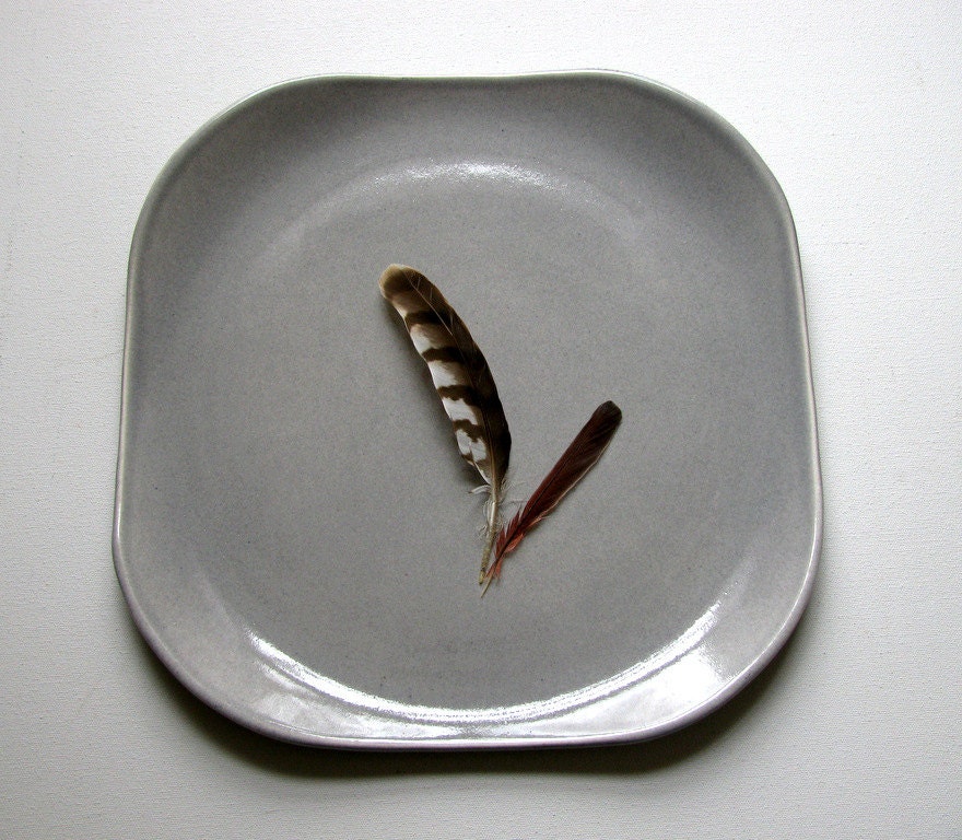 Russel Wright American Modern Granite Gray Chop Plate