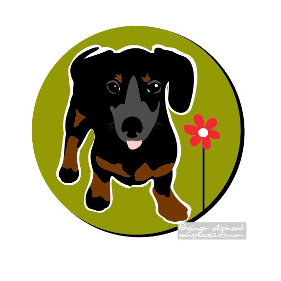 Dachshund Mouse Pad Round Mousepad
