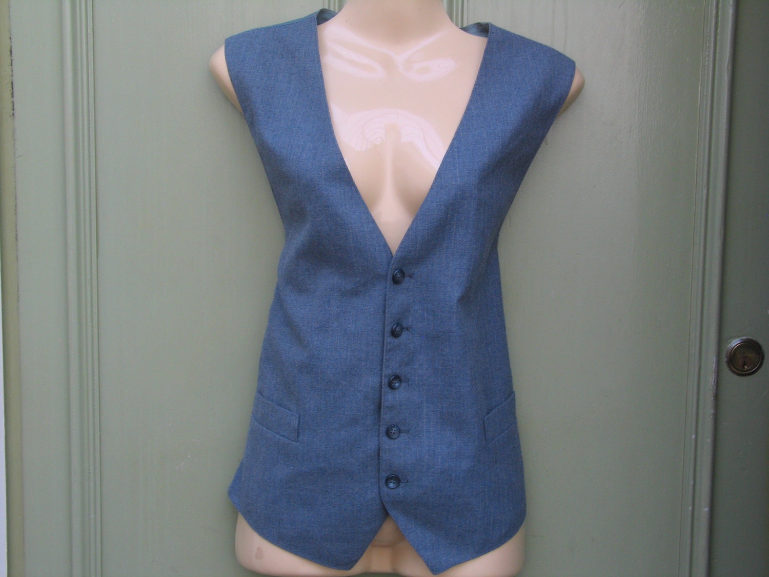 MOVING SALE 30% OFF Beautiful slate blue, fully lined dress waistcoat