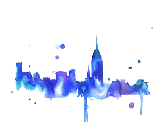 Watercolor Travel Illustration - New York Loves You print