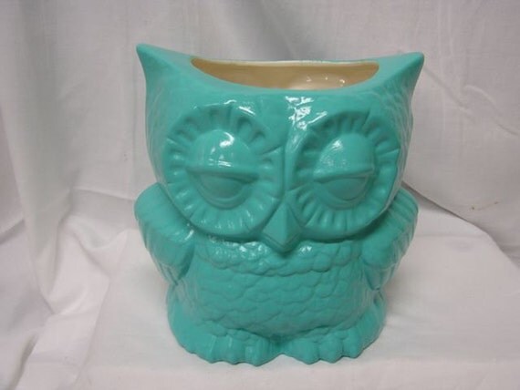 Tootsie Pop Owl Desk Vase Turquoise
