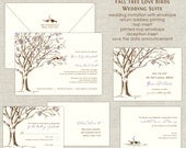 Custom order for Hilary Fall Love Birds Wedding Invitation Suite Il_170x135