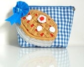 Blue Ribbon Pie Pouch - County Fair - Zippered - OOAK